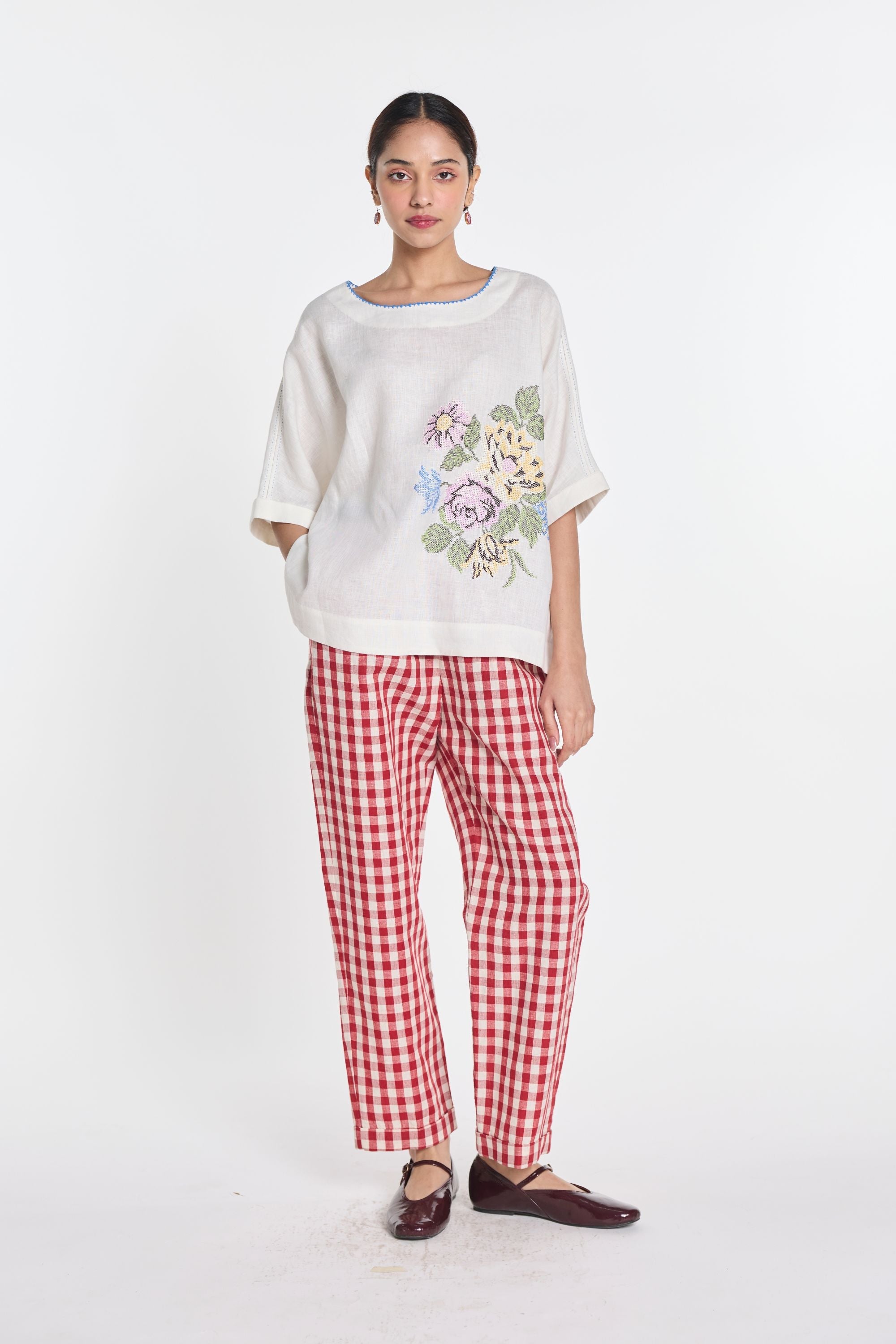 Pearl Embroidered Top