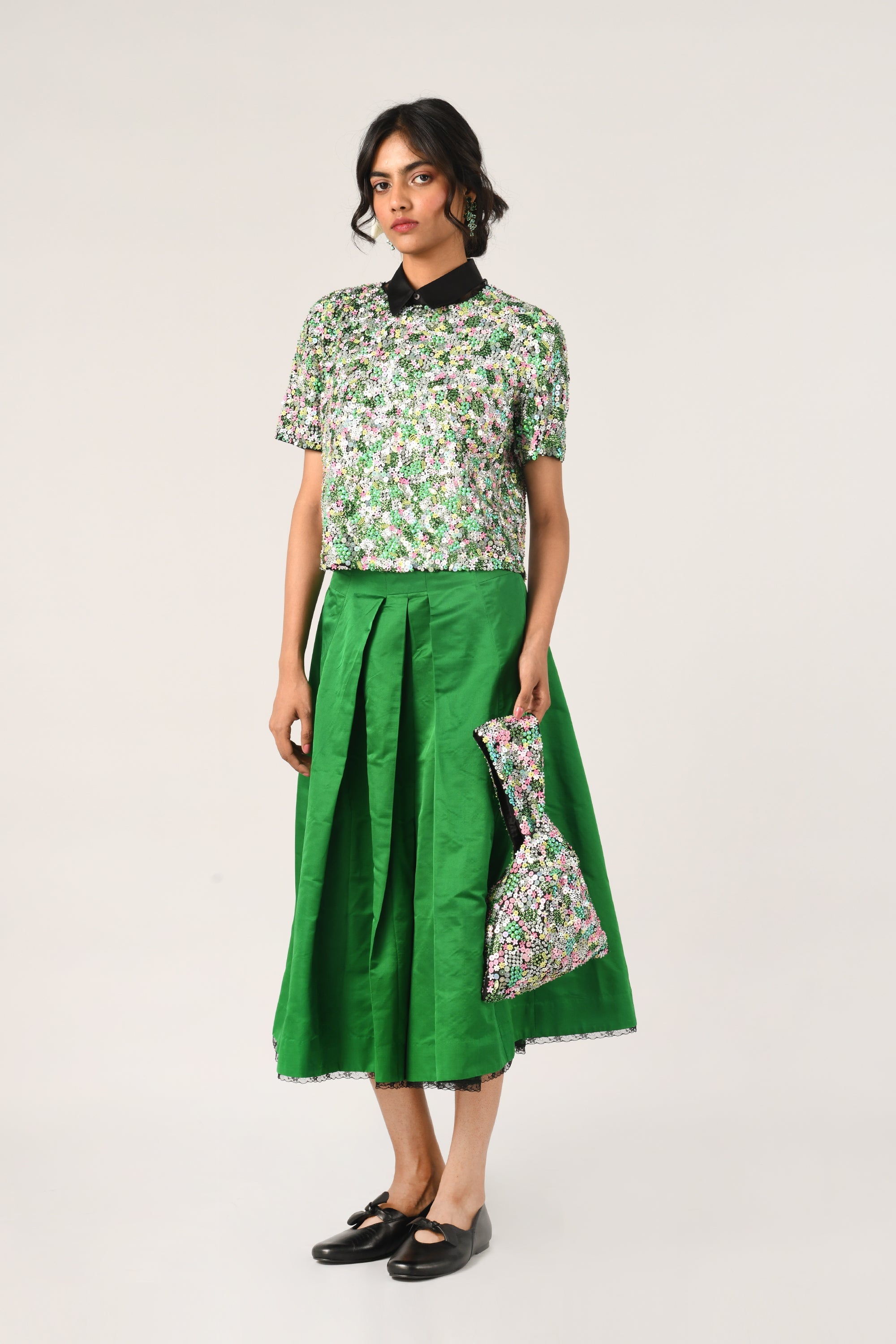 Tiffany Floral Sequin Top