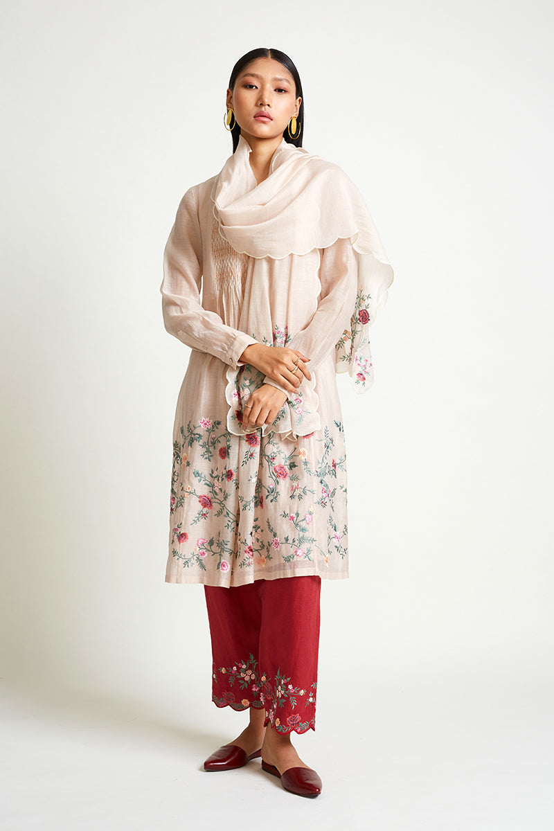 Dragonsblood Embroidered Scarf