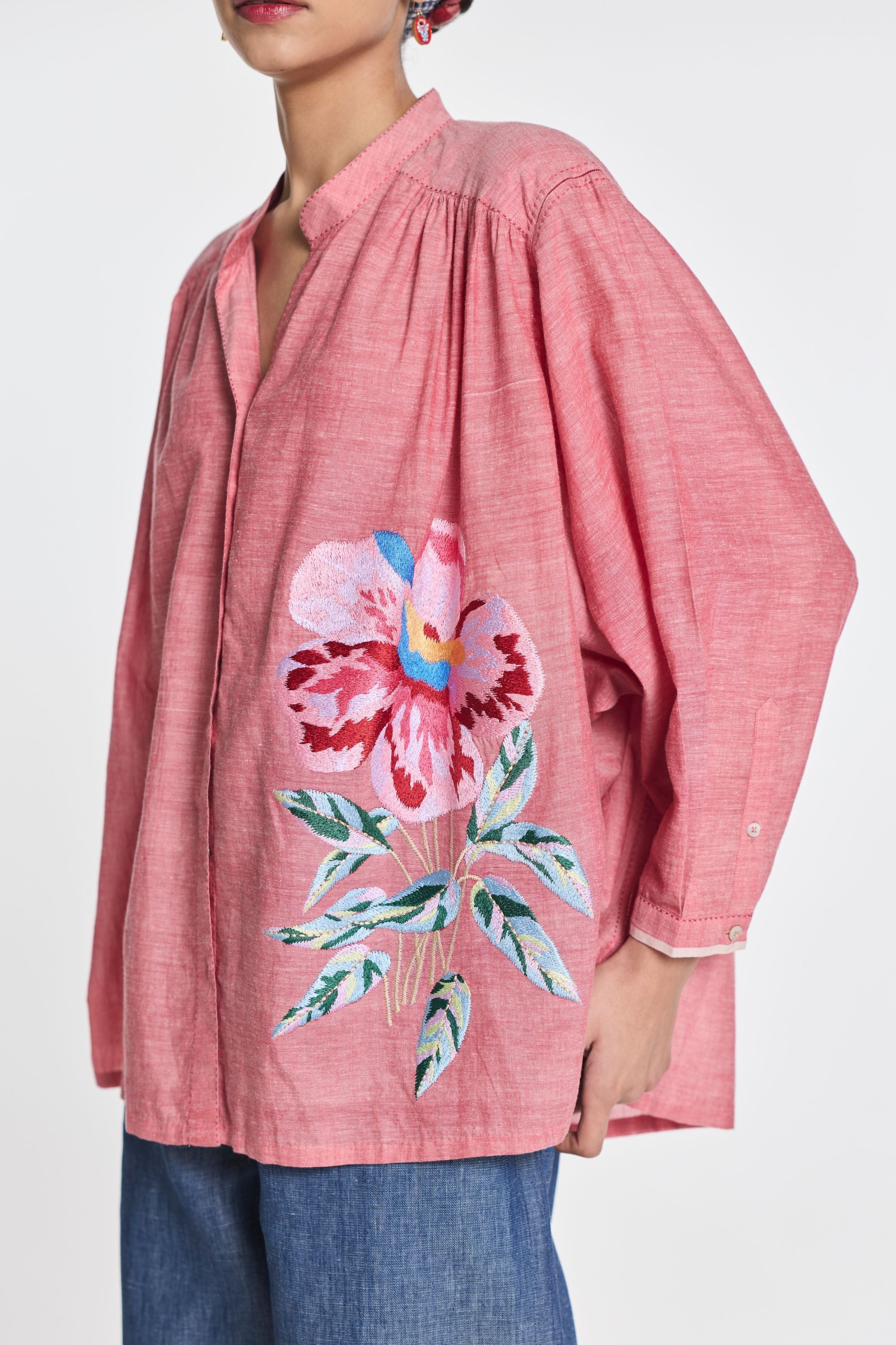 Scabiosa Embroidered Shirt