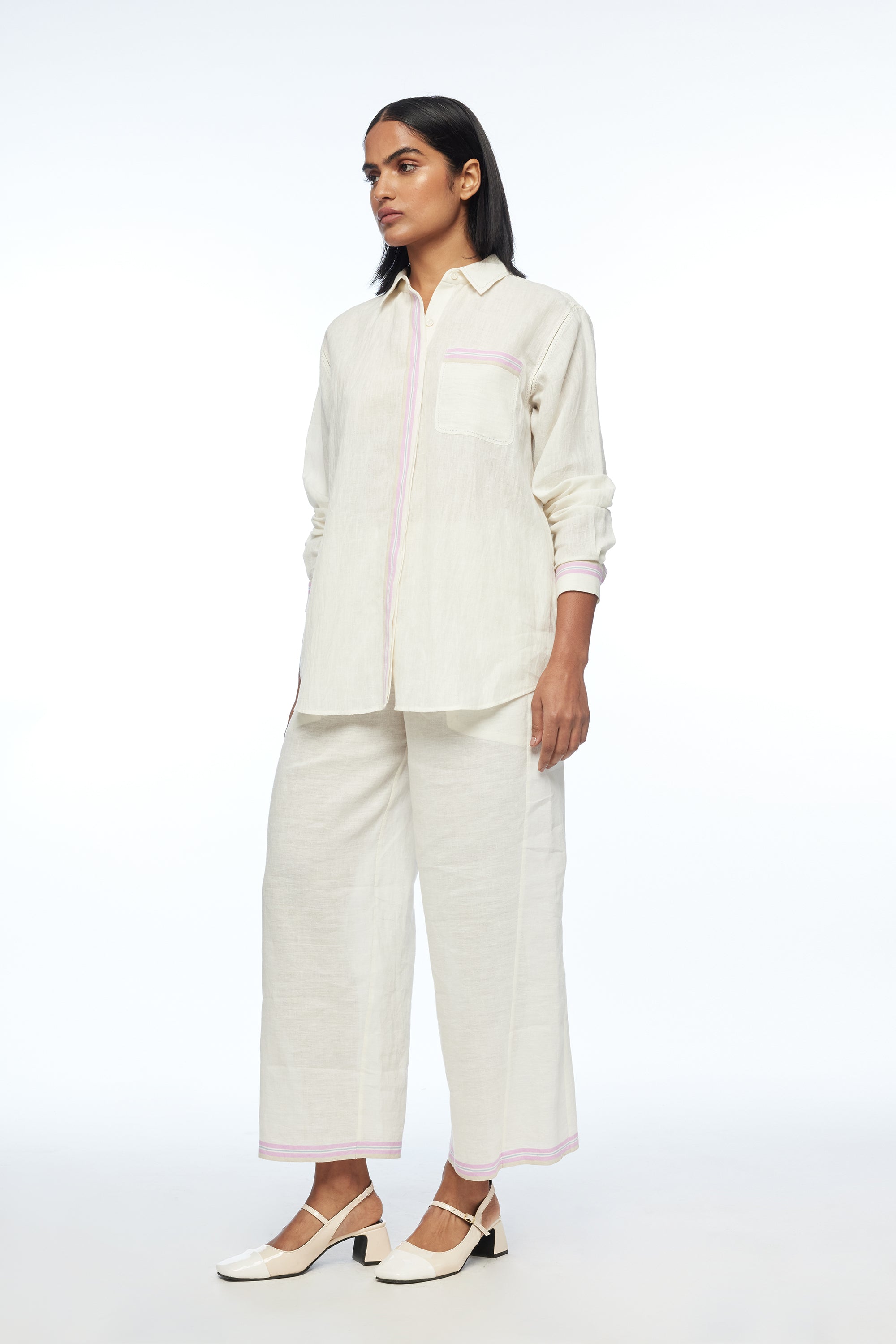 Galushkoi Elasticated Pants in Handloom Cotton Linen