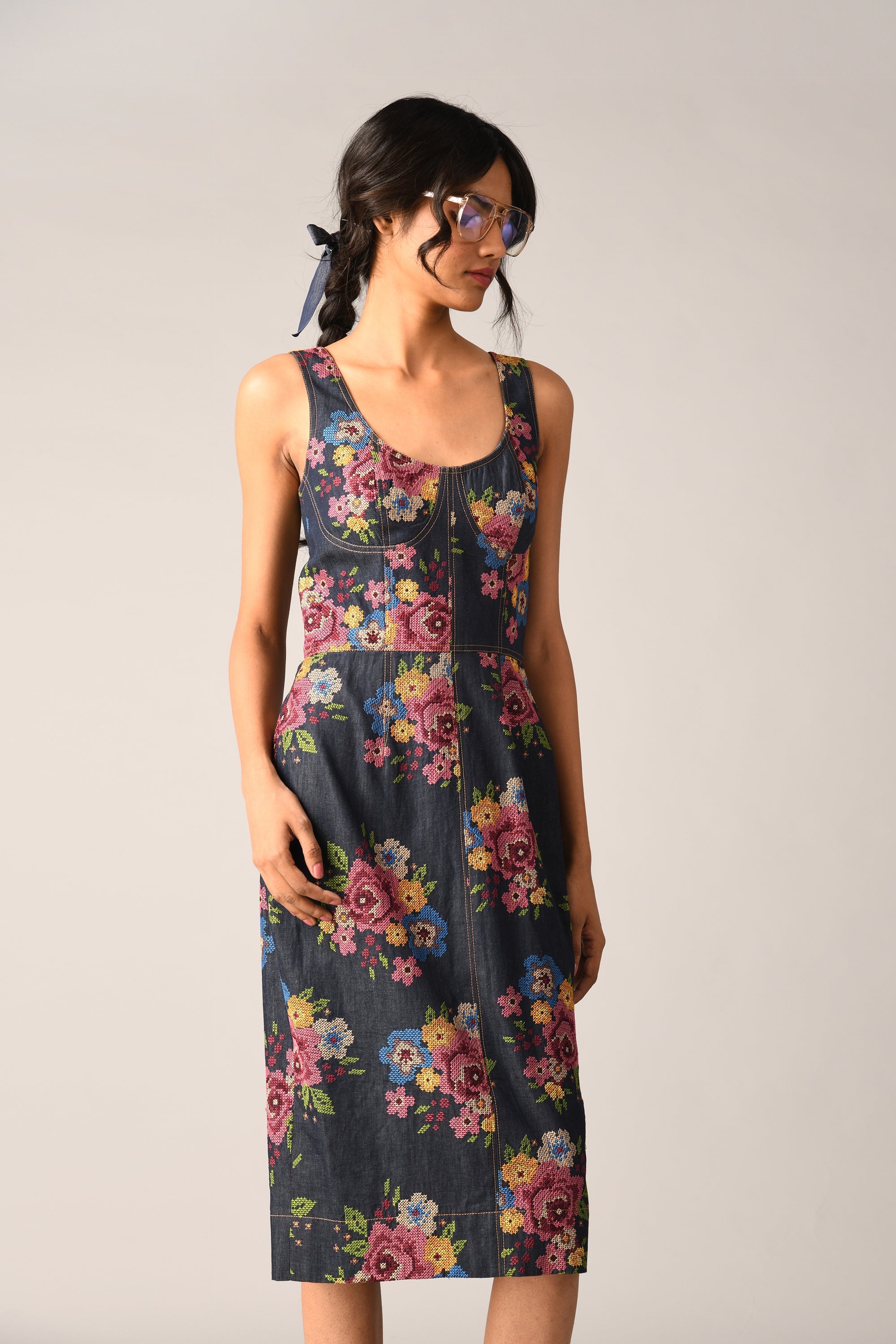 Stylosa Embroidered Corset Dress