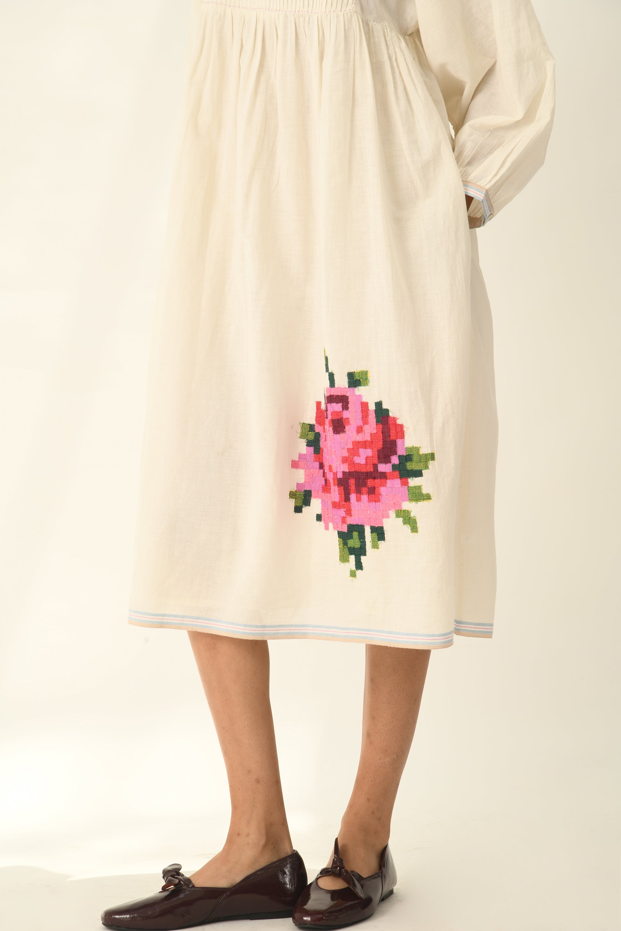 Atlantica Yoke Pleated Dress