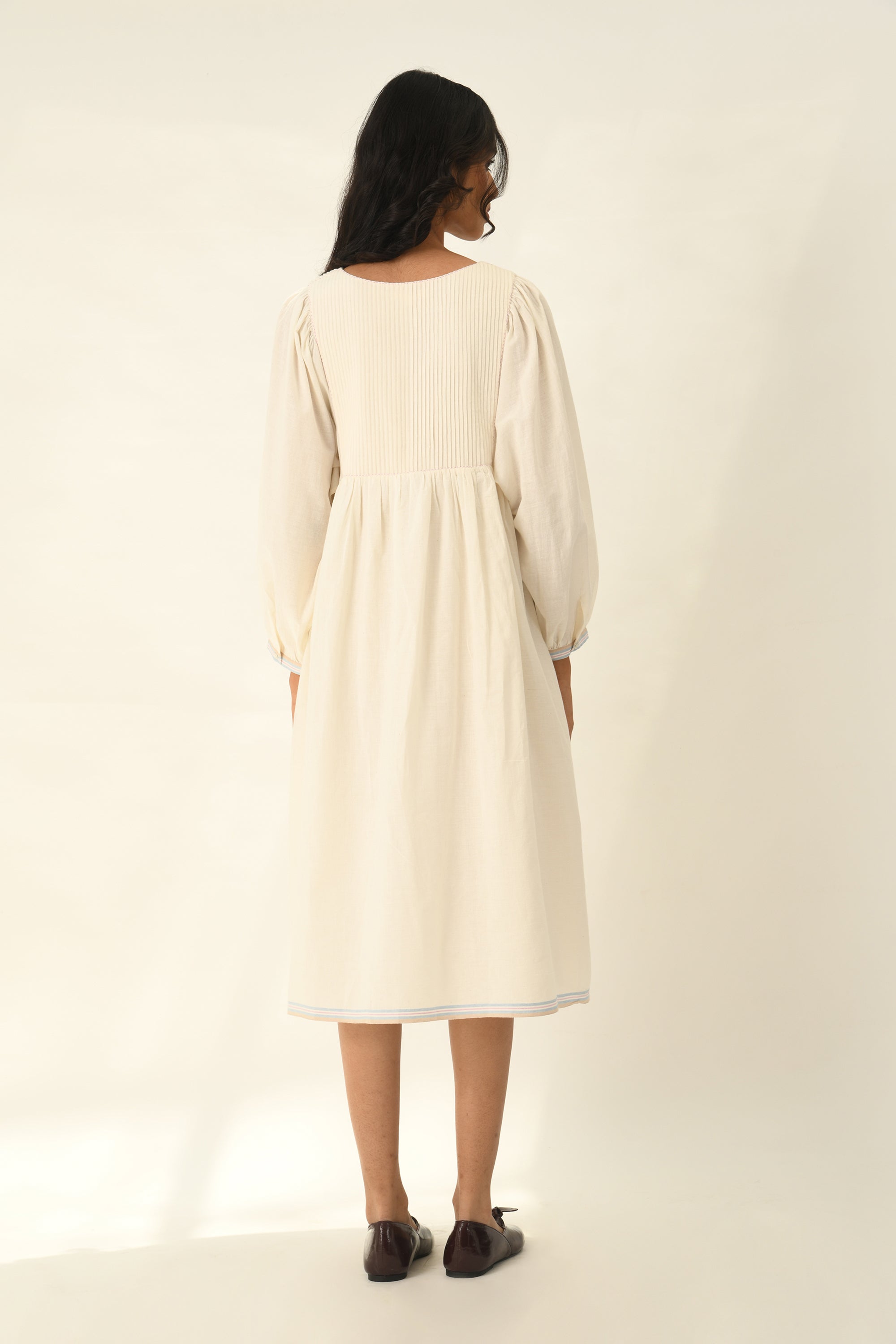 Atlantica Yoke Pleated Dress