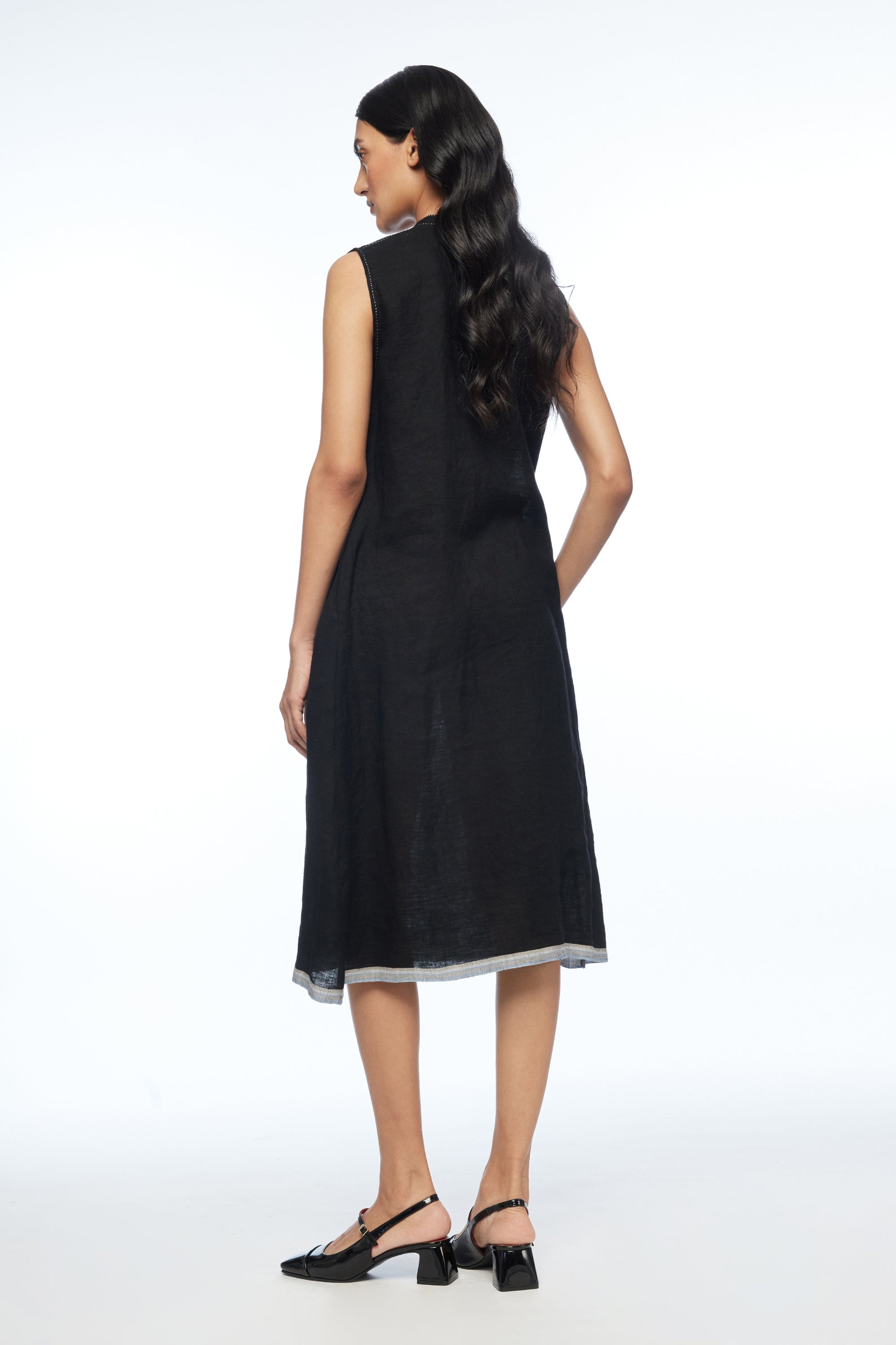 Cymosa Yoke Pleated Dress