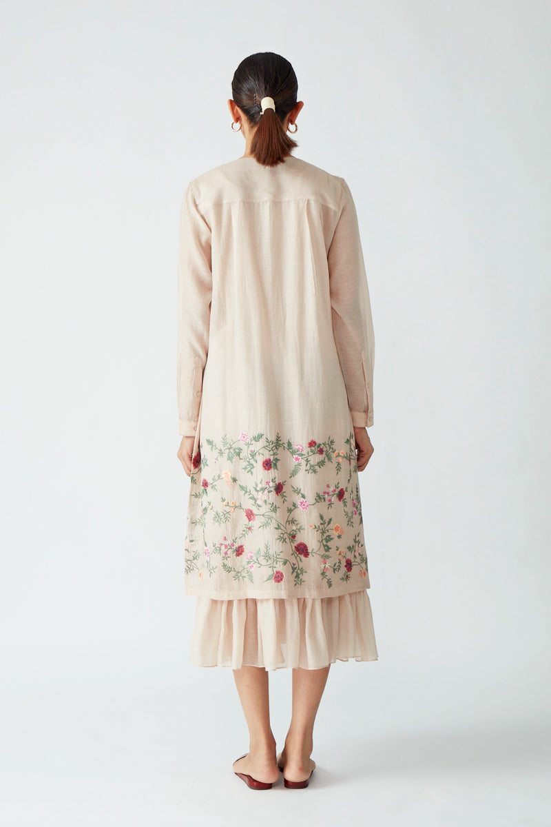Sedum Embroidered Dress with Slip