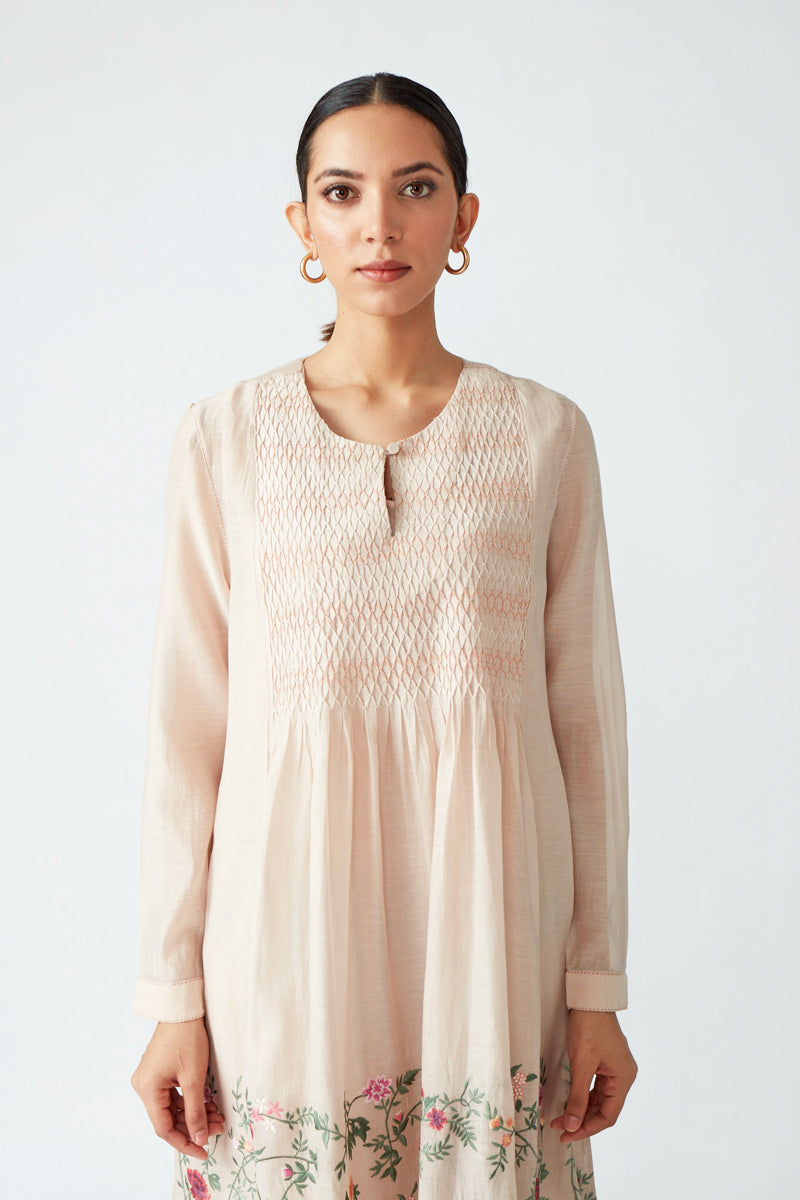 Sedum Embroidered Dress with Slip