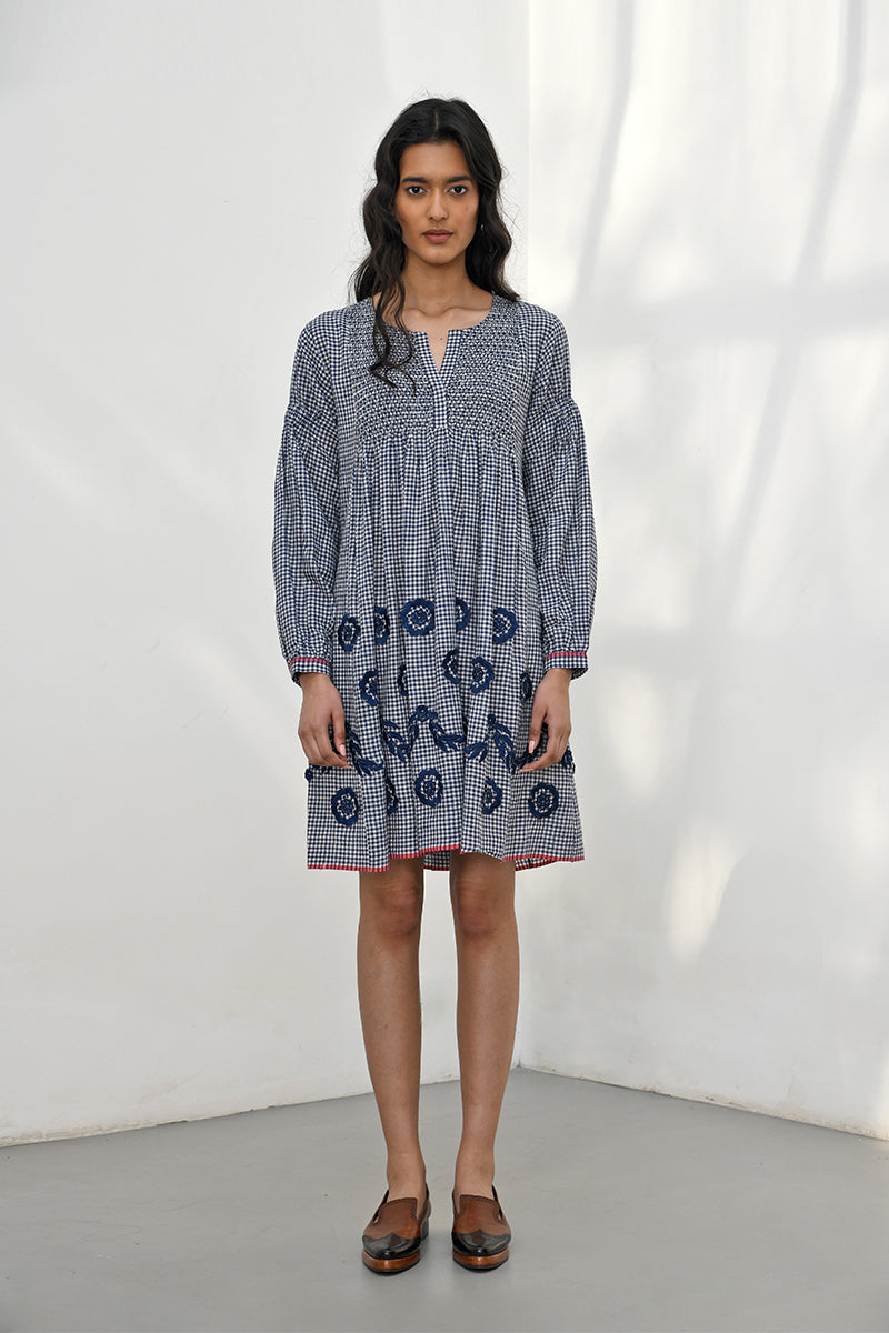 Demian Smocked Embroidered Dress