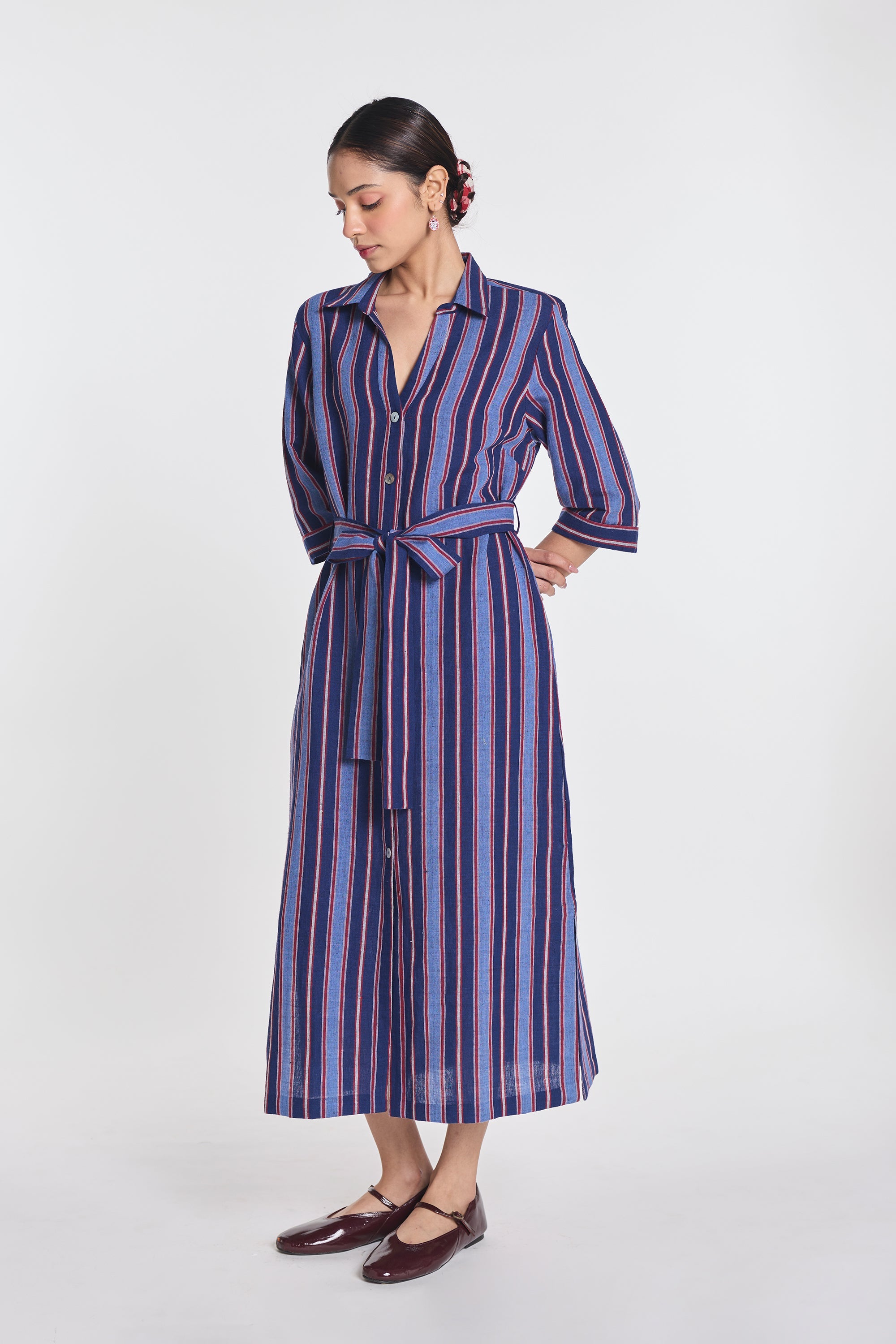 Pimpernel Stripe Belted Dress