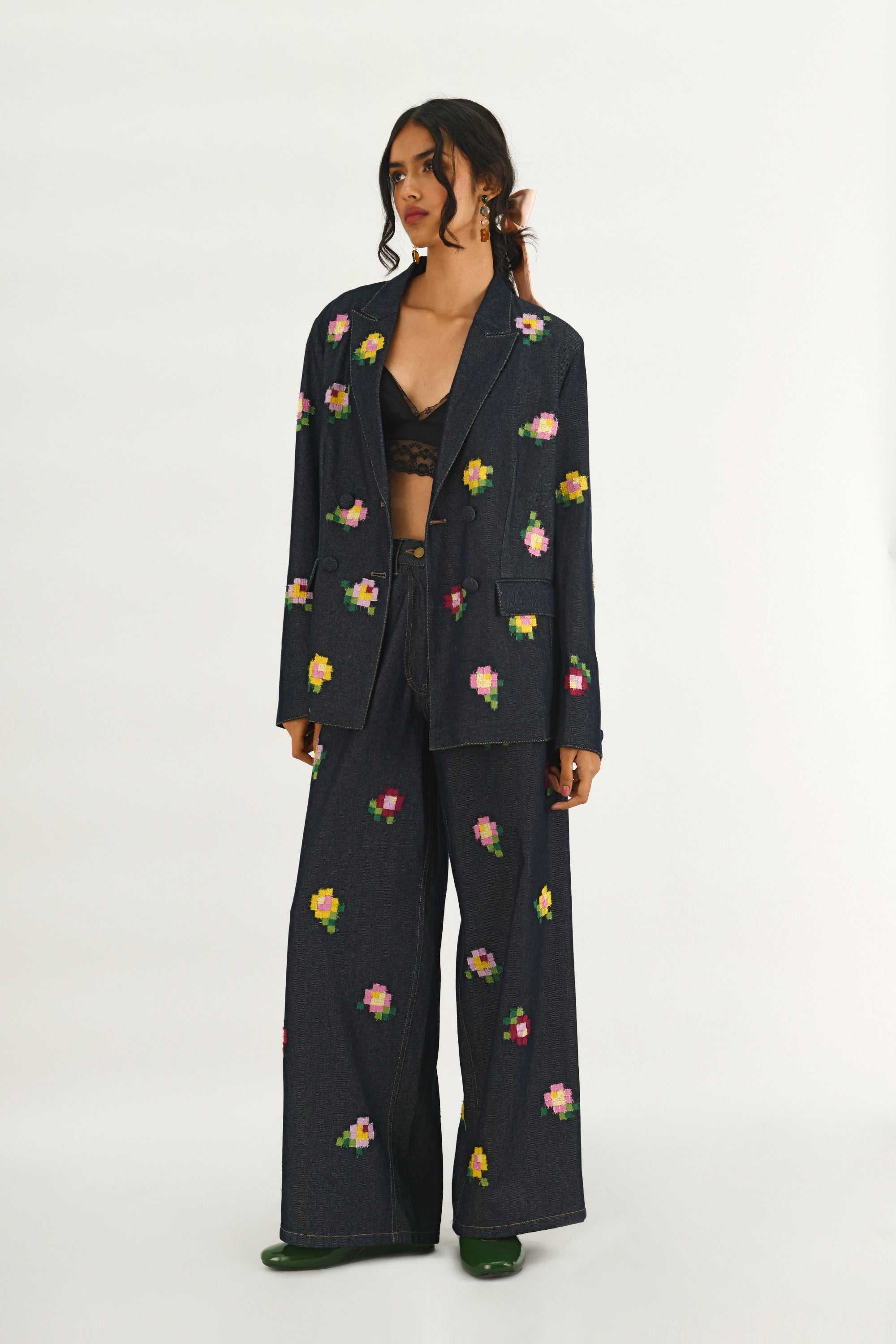 Eudicot Double-Breasted Embroidered Jacket