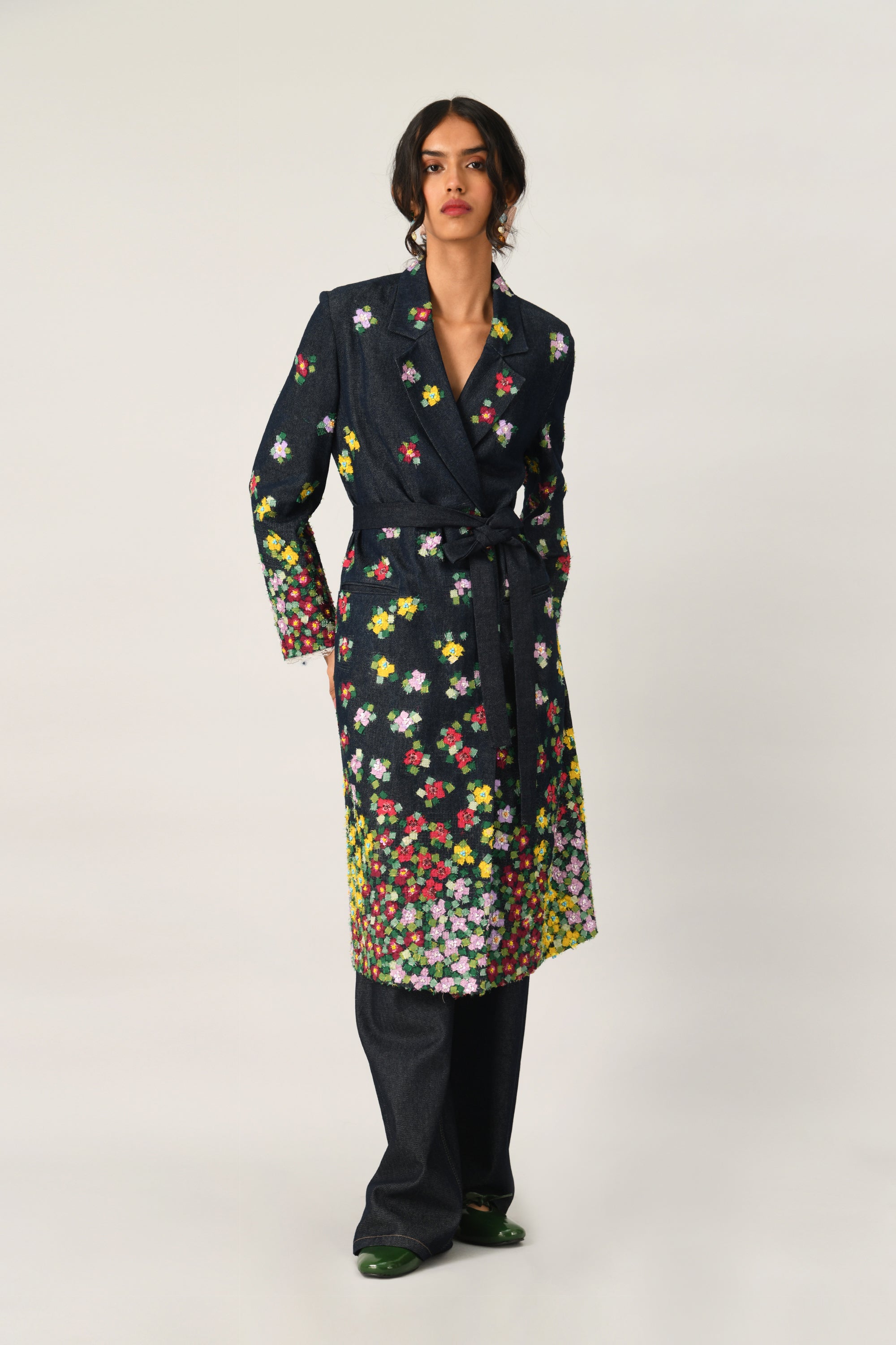 Derongensis Double-Breasted Belted Jacket