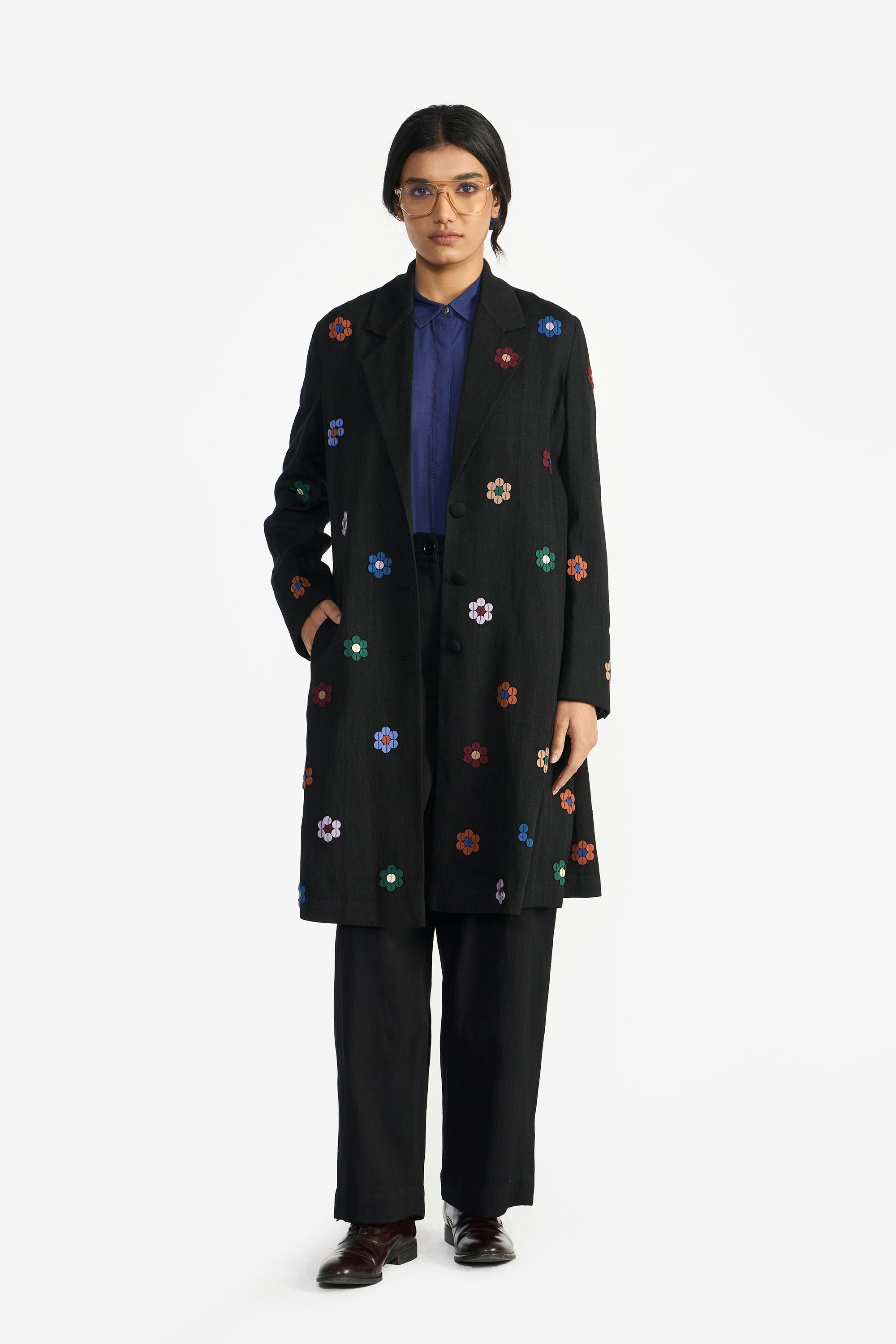 Clusiana Appliqué Long Jacket