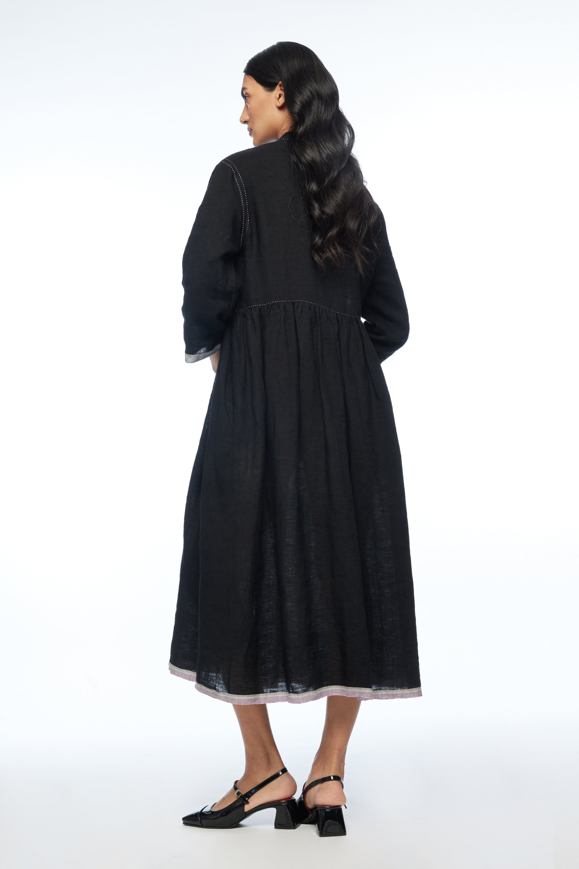 Atlantica Yoke Pleated Dress