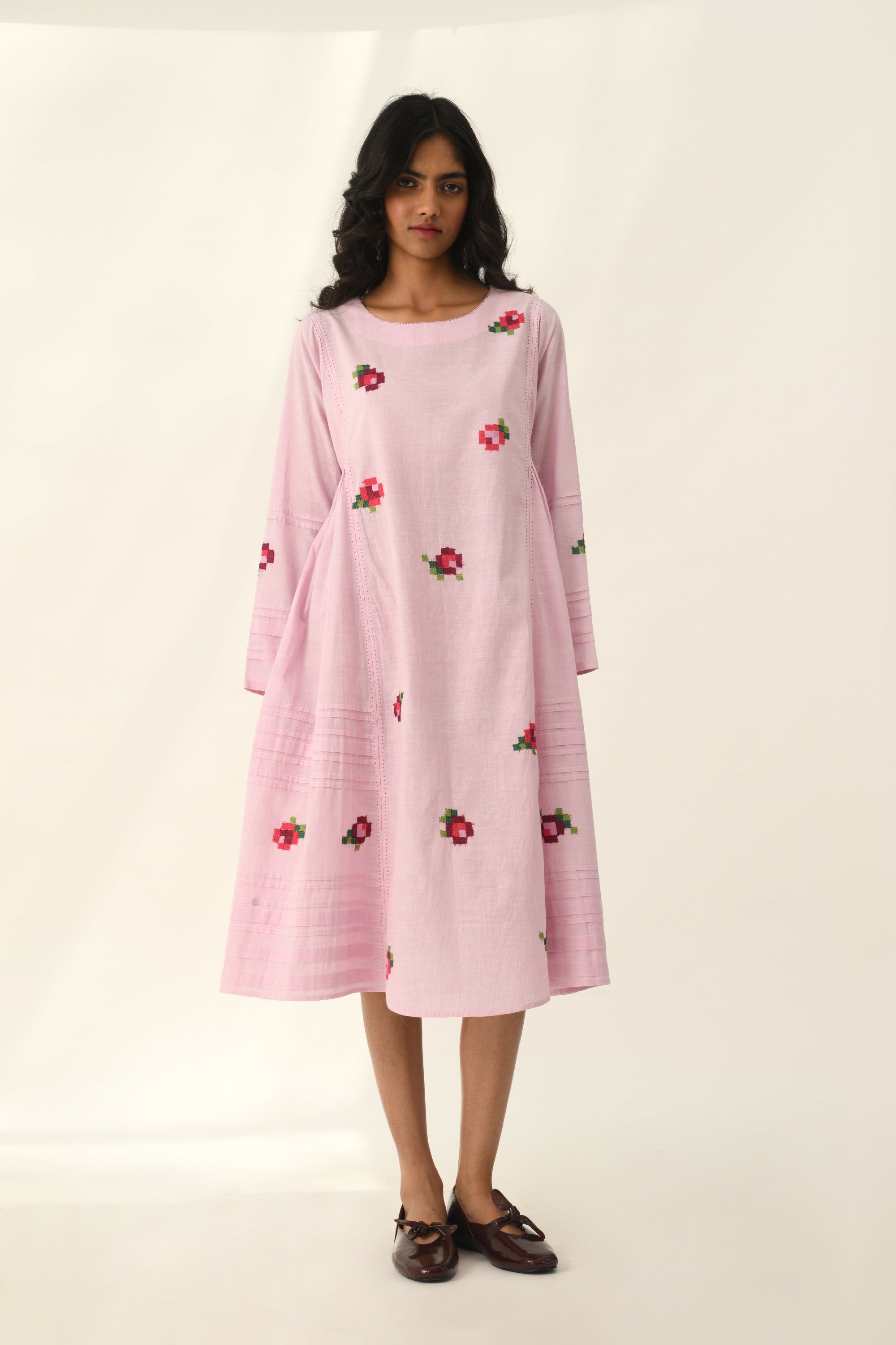 Glomerata Rose Embroidered Tunic Dress