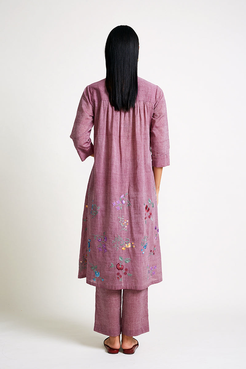 PETUNIA EMBROIDERED KURTA PANT SET