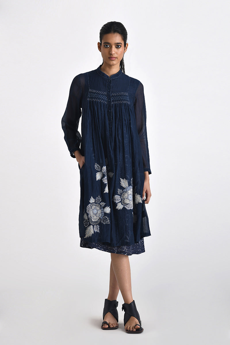 Camogli Embroidery Tunic With Printed Slip