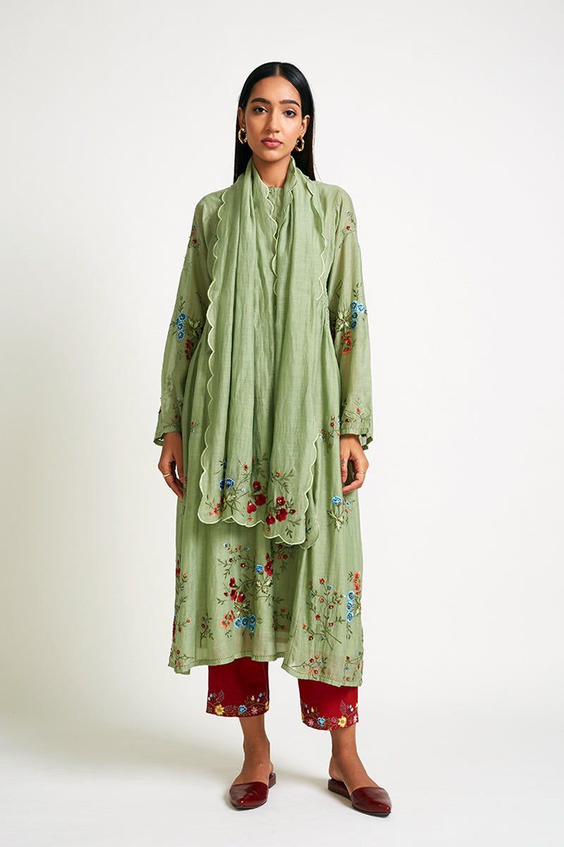 LOVATERA EMBROIDERED KURTA PANT SET (2PCS)