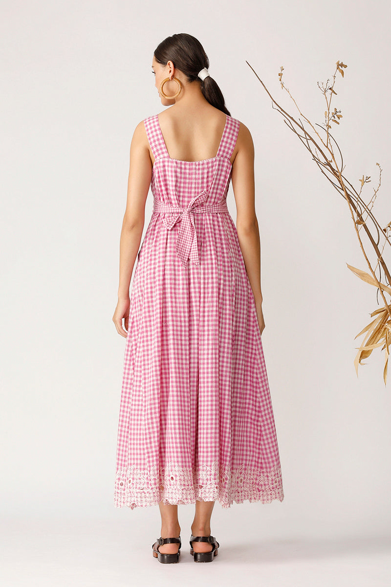 FLAMENCO GINGHAM DRESS