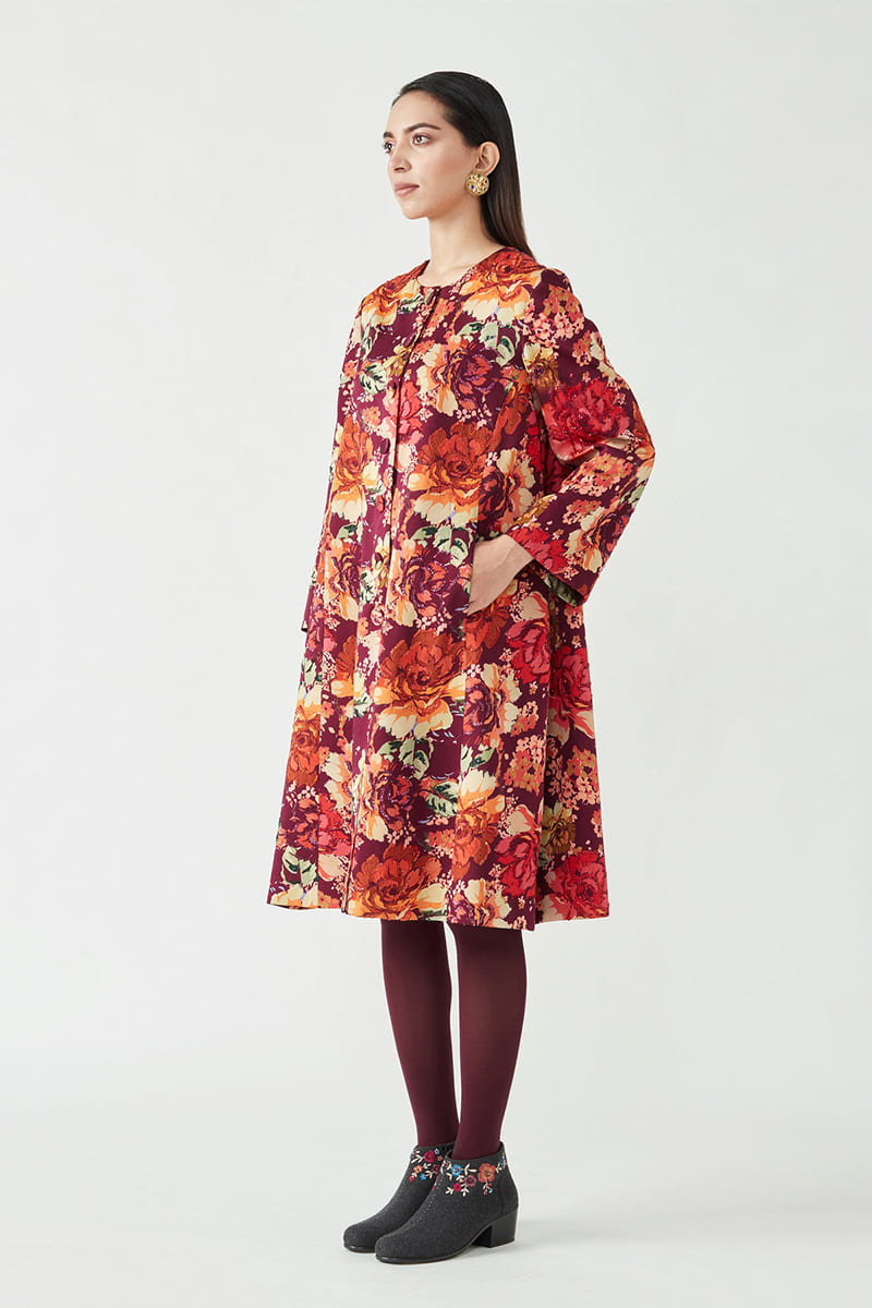 MARIA EMBELLISHED PRINTED JACKET