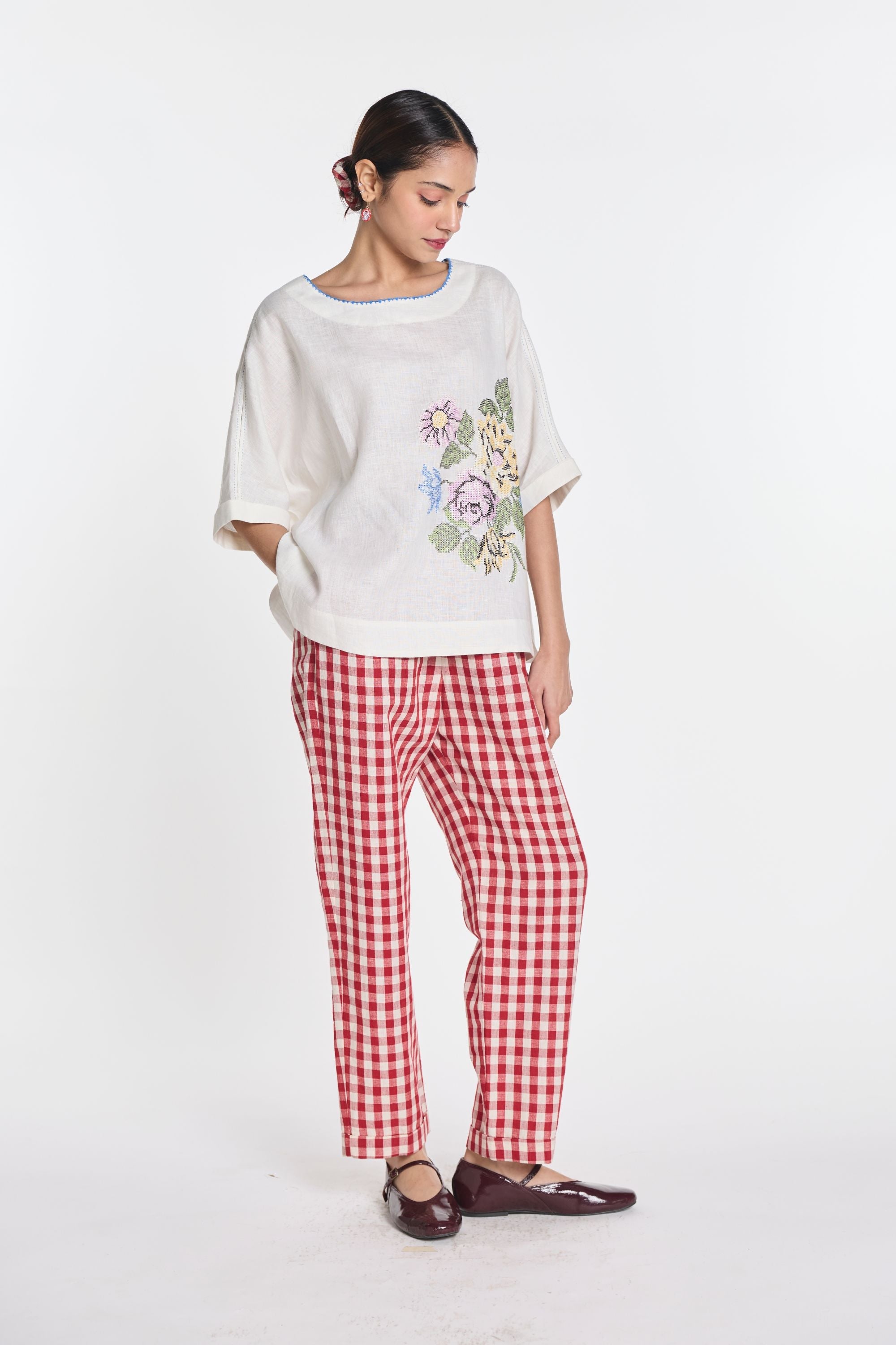 Pearl Embroidered Top