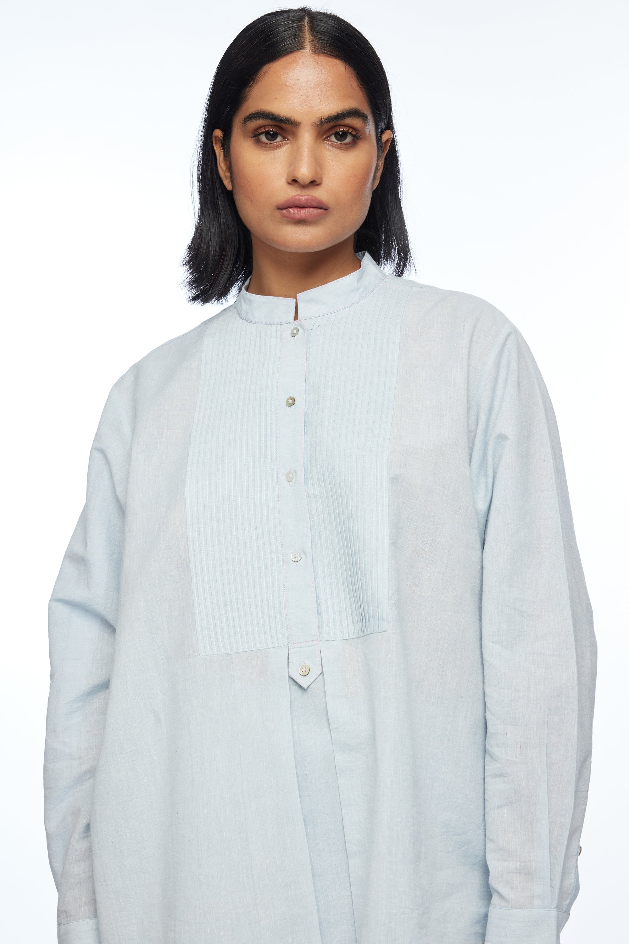 Mandonii Yoke Pleated Top