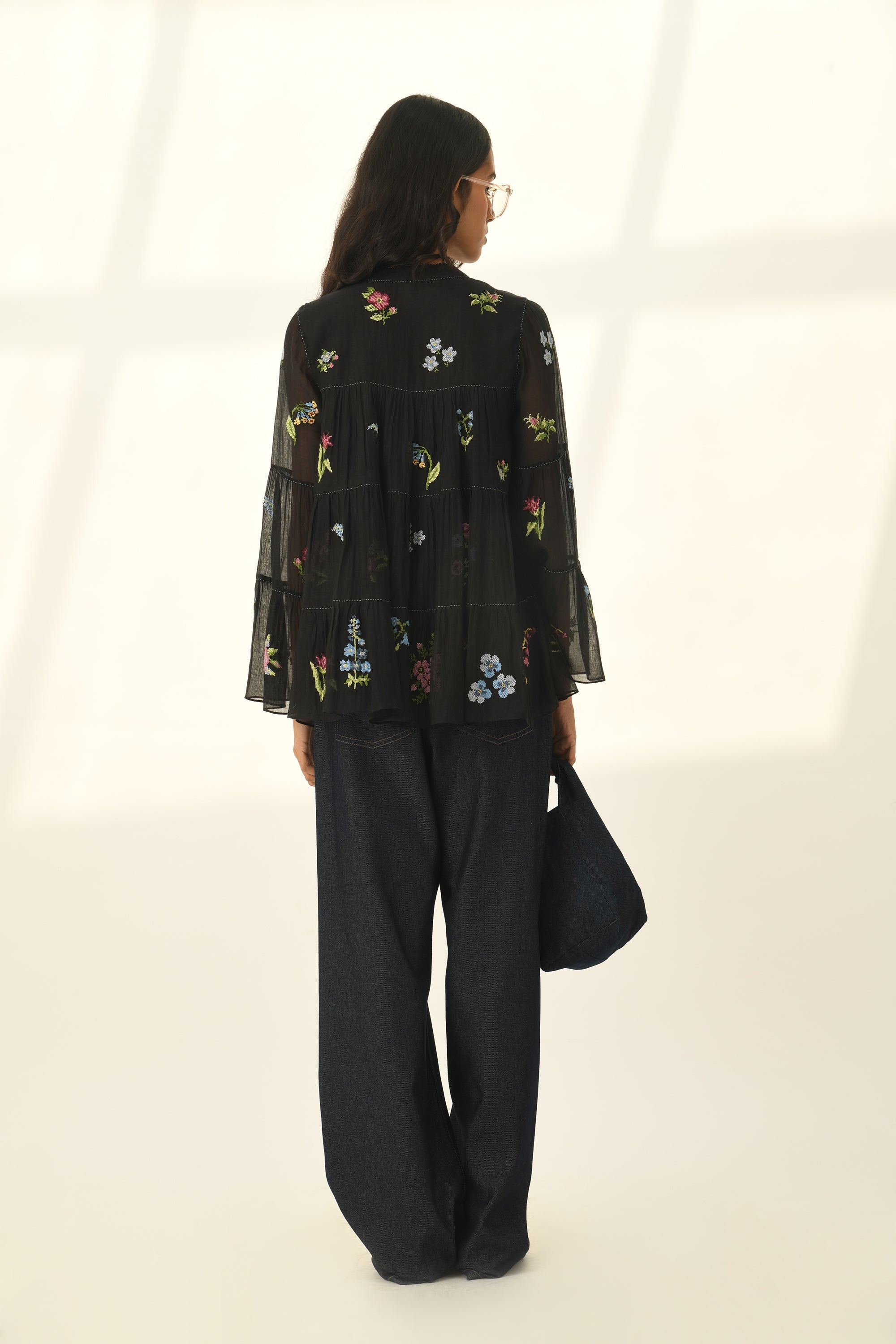 Baccara Tiered Embroidery Top