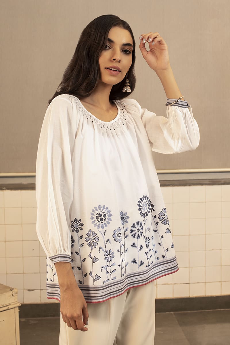 METHENY EMBROIDERED TOP