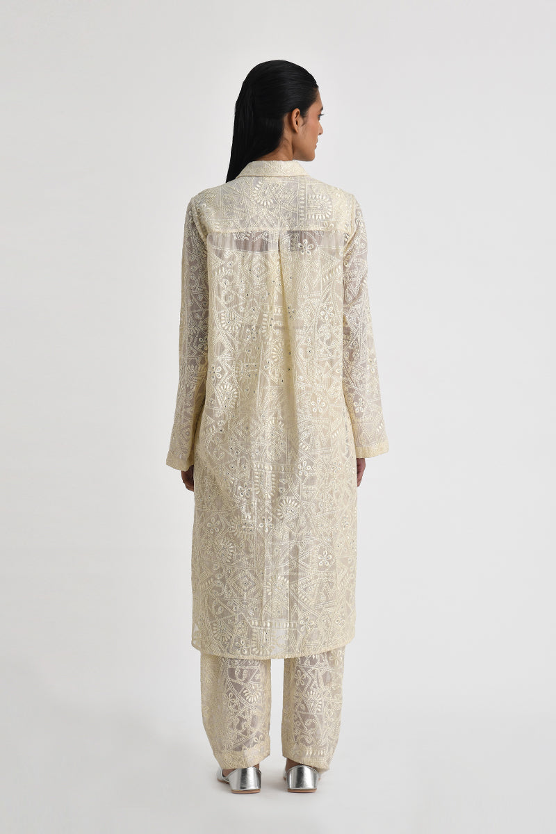 Petra Embroidered Cowl Pants