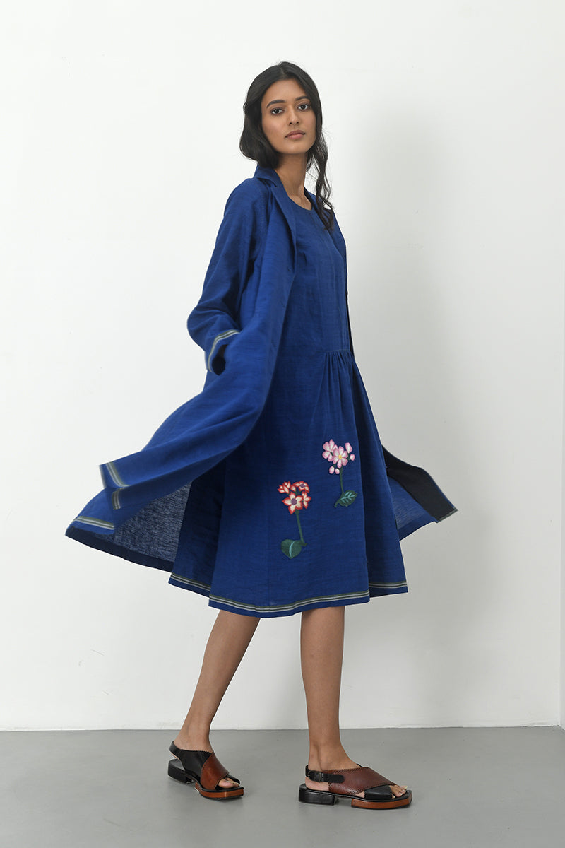 Gathered Dress 
With Applique 
Flowers