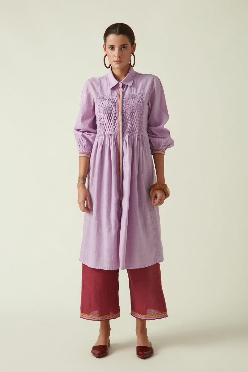 JASON SMOCKING TUNIC DRESS