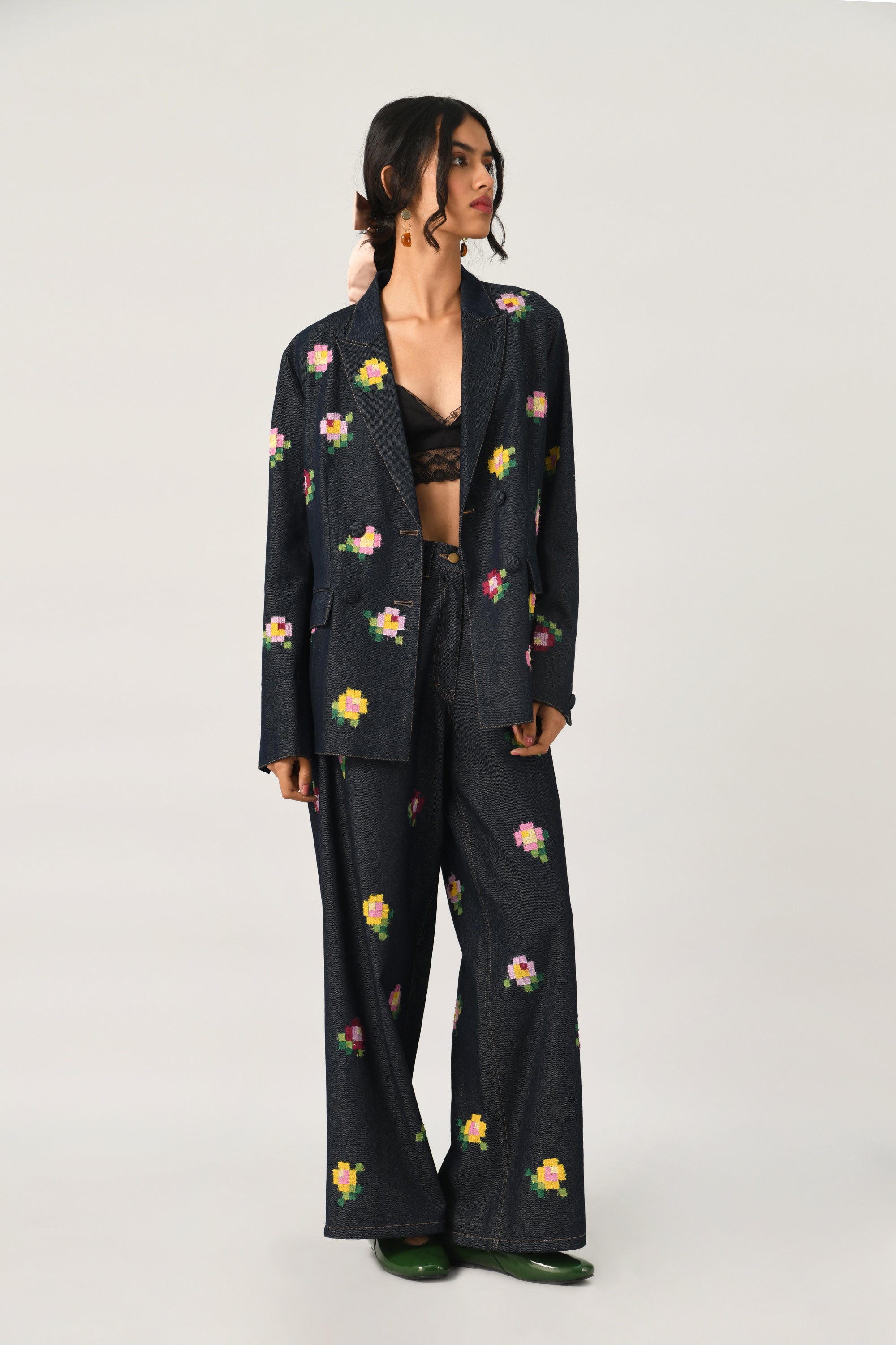 Eudicot Double-Breasted Embroidered Jacket