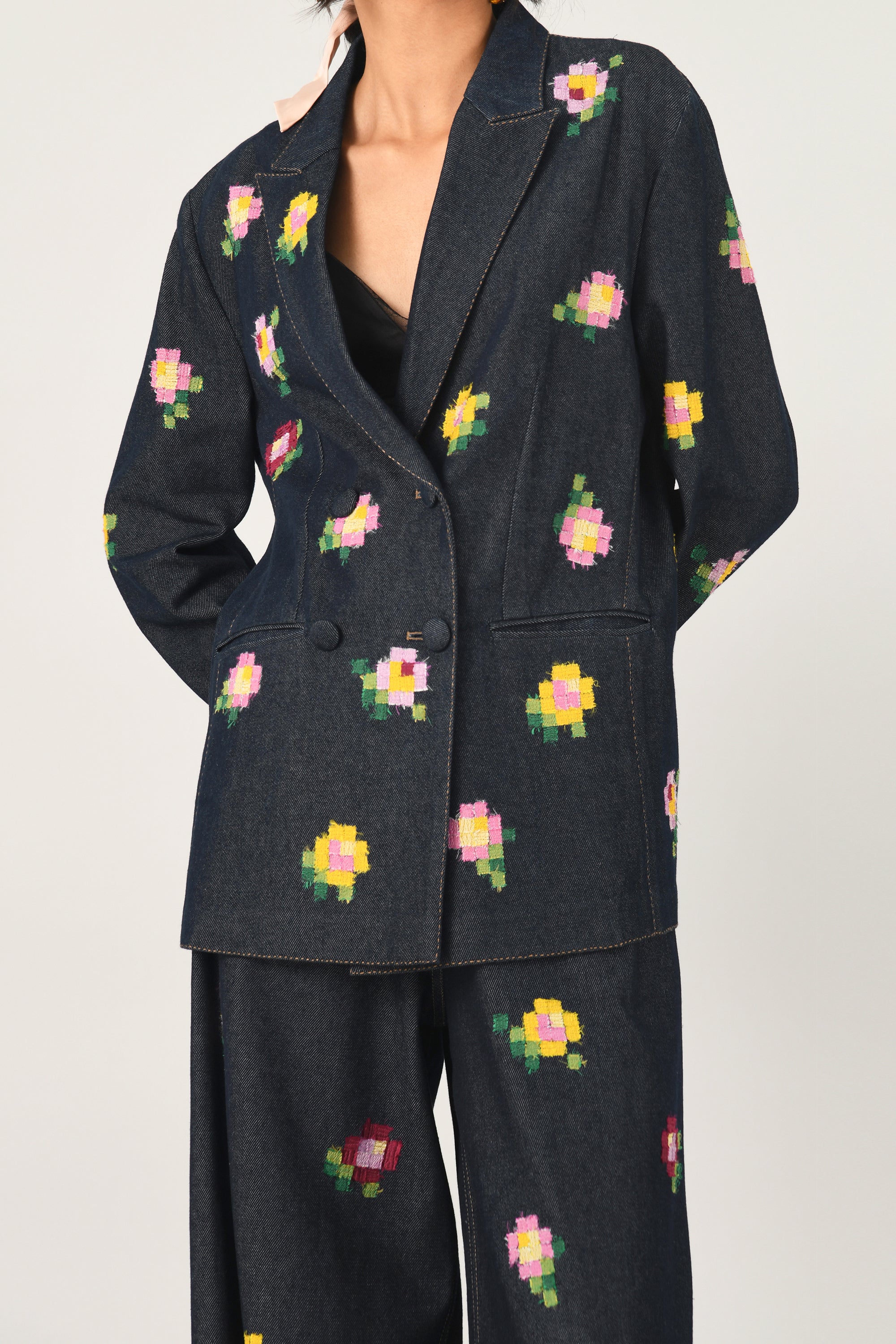 Eudicot Double-Breasted Embroidered Jacket