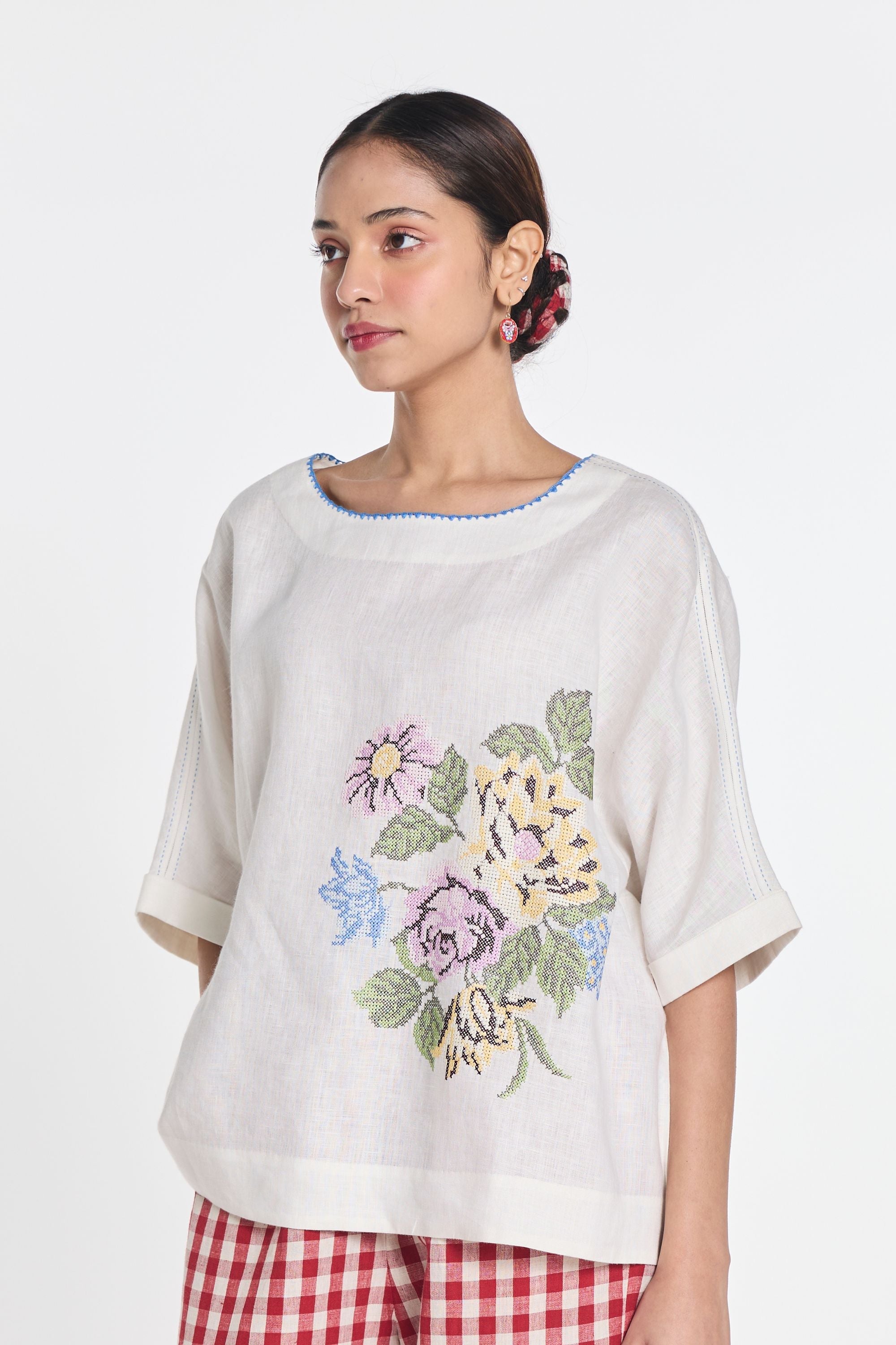 Pearl Embroidered Top
