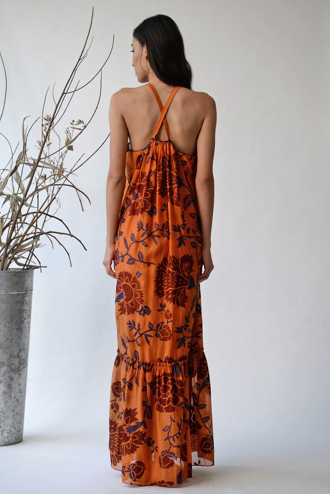 CRISS CROSS STRAPPY TIERED DRESS